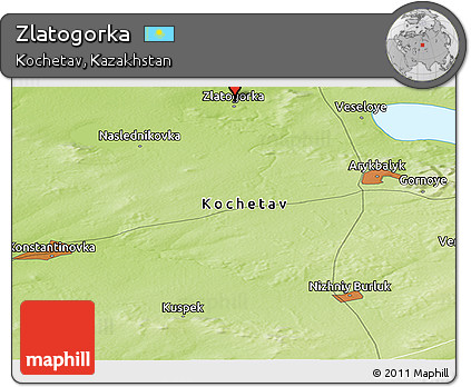 Physical Panoramic Map of Zlatogorka