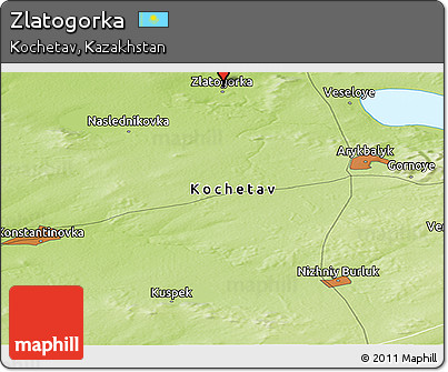 Physical Panoramic Map of Zlatogorka