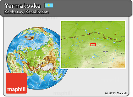 Physical Location Map of Yermakovka