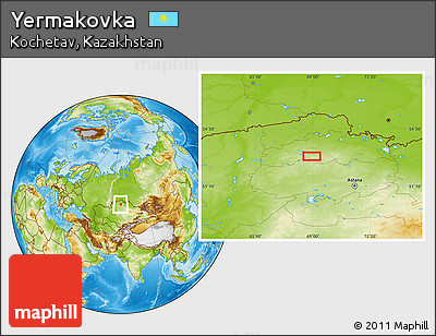 Physical Location Map of Yermakovka