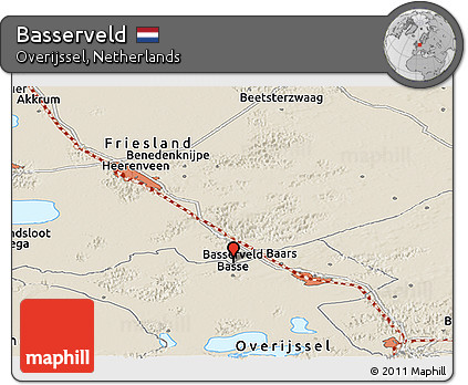 Shaded Relief Panoramic Map of Basserveld