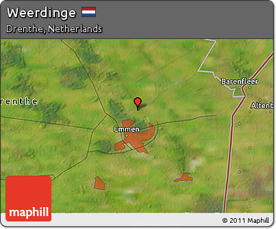 Satellite 3D Map of Weerdinge