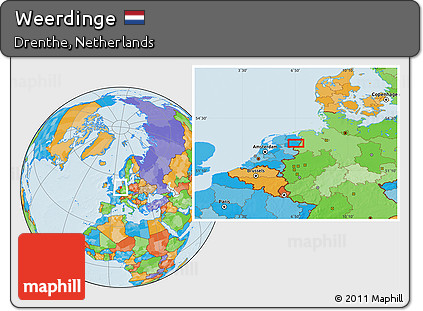 Political Location Map of Weerdinge