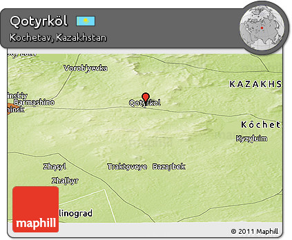 Physical Panoramic Map of Qotyrköl