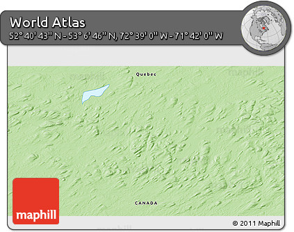 Political 3D Map of the Area around 52° 53' 45" N, 72° 10' 30" W