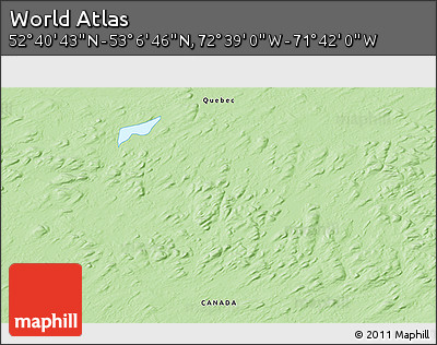 Political 3D Map of the Area around 52° 53' 45" N, 72° 10' 30" W