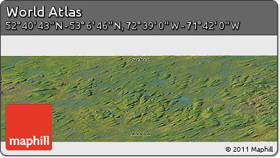 Satellite Panoramic Map of the Area around 52° 53' 45" N, 72° 10' 30" W