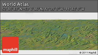 Satellite Panoramic Map of the Area around 52° 53' 45" N, 72° 10' 30" W