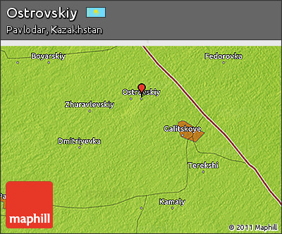 Physical 3D Map of Ostrovskiy
