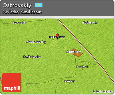 Physical 3D Map of Ostrovskiy