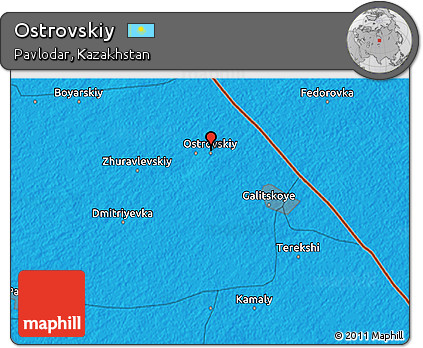 Political 3D Map of Ostrovskiy