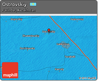 Political 3D Map of Ostrovskiy