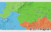 Political 3D Map of the area around 52° 53' 45" N, 7° 34' 30" W