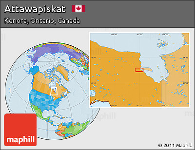 Political Location Map of Attawapiskat