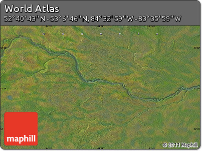 Satellite Map of the Area around 52° 53' 45" N, 84° 4' 29" W