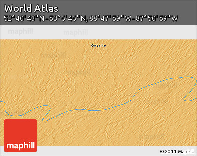 Political 3D Map of the Area around 52° 53' 45" N, 88° 19' 29" W