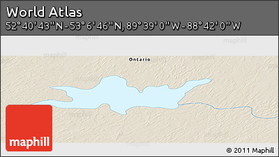 Shaded Relief Panoramic Map of the Area around 52° 53' 45" N, 89° 10' 30" W