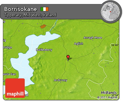 Physical Map of Borrisokane