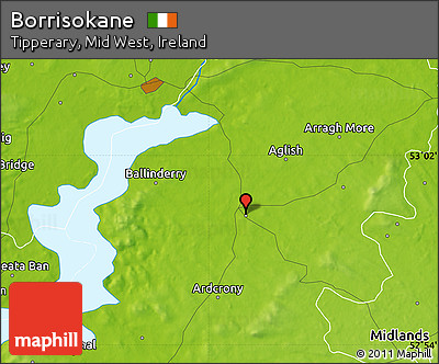 Physical Map of Borrisokane