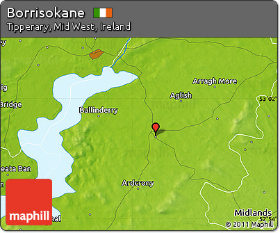 Physical Map of Borrisokane