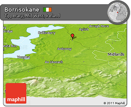 Physical Panoramic Map of Borrisokane