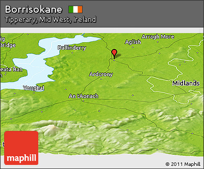 Physical Panoramic Map of Borrisokane