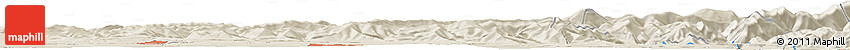 Shaded Relief Horizon Map of the Area around 52° 53' 45" N, 91° 1' 30" E