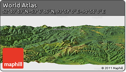Satellite Panoramic Map of the Area around 52° 53' 45" N, 94° 25' 30" E