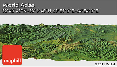 Satellite Panoramic Map of the Area around 52° 53' 45" N, 94° 25' 30" E
