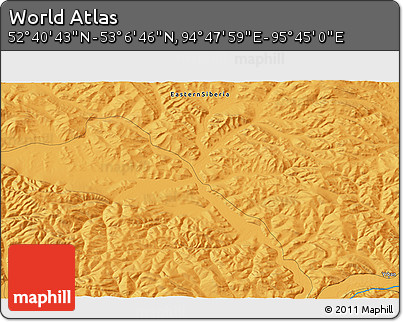Political 3D Map of the Area around 52° 53' 45" N, 95° 16' 30" E