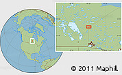 Savanna Style Location Map of the area around 52° 53' 45" N, 95° 7' 30" W