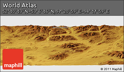 Physical Panoramic Map of the Area around 52° 53' 45" N, 97° 49' 29" E