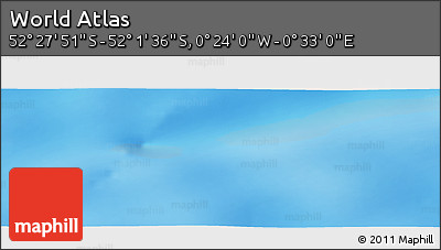 Shaded Relief Panoramic Map of the Area around 52° 14' 43" S, 0° 4' 30" E