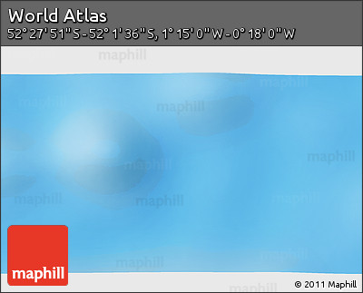 Shaded Relief 3D Map of the Area around 52° 14' 43" S, 0° 46' 30" W