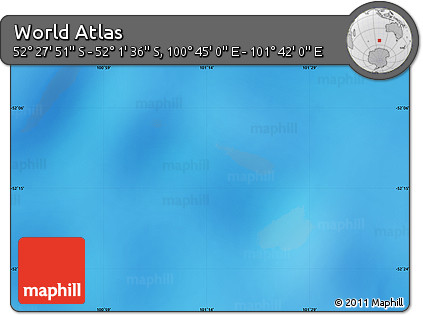 Physical Map of the Area around 52° 14' 43" S, 101° 13' 29" E