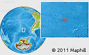 Physical Location Map of the area around 52° 14' 43" S, 101° 55' 30" W