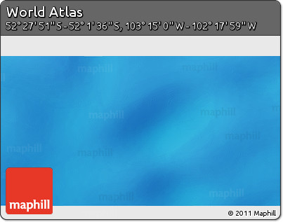 Shaded Relief 3D Map of the Area around 52° 14' 43" S, 102° 46' 30" W