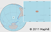 Gray Location Map of the area around 52° 14' 43" S, 104° 28' 29" W