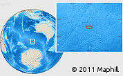 Shaded Relief Location Map of the area around 52° 14' 43" S, 107° 10' 30" E