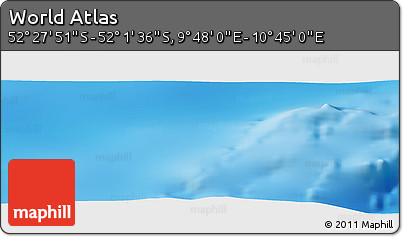 Physical Panoramic Map of the Area around 52° 14' 43" S, 10° 16' 30" E
