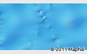 Physical 3D Map of the area around 52° 14' 43" S, 110° 34' 29" E
