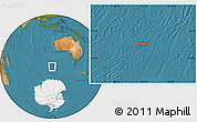 Satellite Location Map of the area around 52° 14' 43" S, 111° 25' 30" E