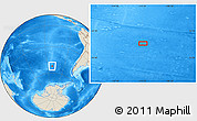 Shaded Relief Location Map of the area around 52° 14' 43" S, 111° 16' 30" W