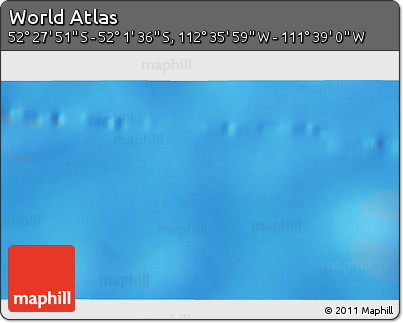 Shaded Relief 3D Map of the Area around 52° 14' 43" S, 112° 7' 30" W