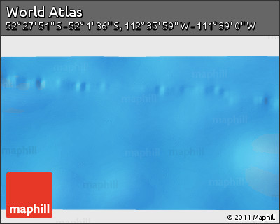 Shaded Relief 3D Map of the Area around 52° 14' 43" S, 112° 7' 30" W