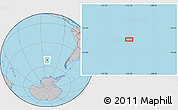 Gray Location Map of the area around 52° 14' 43" S, 112° 7' 30" W