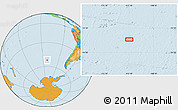 Political Location Map of the area around 52° 14' 43" S, 112° 7' 30" W