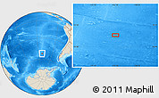 Shaded Relief Location Map of the area around 52° 14' 43" S, 112° 7' 30" W