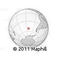 Outline Map of the Area around 52° 14' 43" S, 112° 7' 30" W, rectangular outline