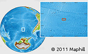 Physical Location Map of the area around 52° 14' 43" S, 112° 58' 29" W